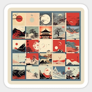 JAPANESE WOODBLOCK PRINTS Sticker